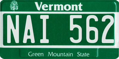VT license plate NAI562