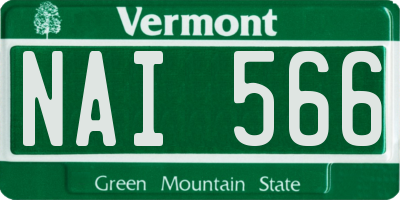 VT license plate NAI566