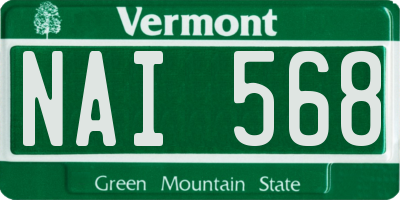 VT license plate NAI568