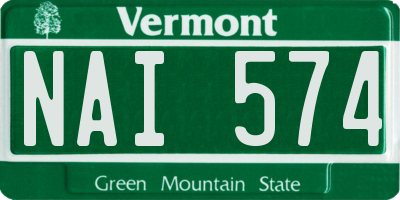 VT license plate NAI574