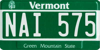 VT license plate NAI575