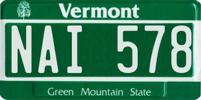VT license plate NAI578