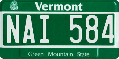 VT license plate NAI584
