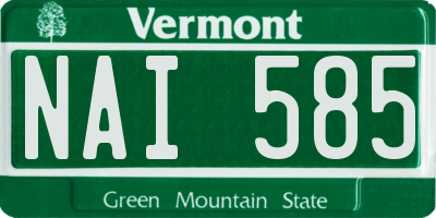 VT license plate NAI585