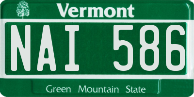 VT license plate NAI586