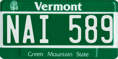 VT license plate NAI589
