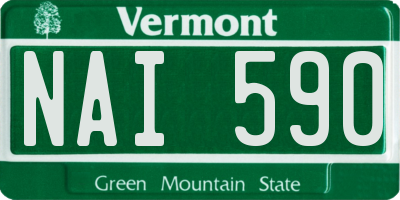 VT license plate NAI590