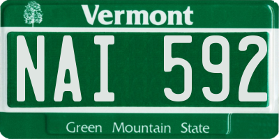 VT license plate NAI592