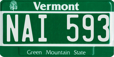 VT license plate NAI593