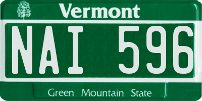 VT license plate NAI596