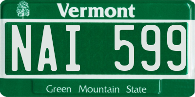 VT license plate NAI599
