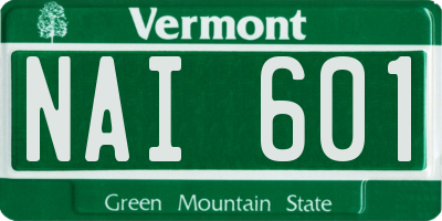 VT license plate NAI601
