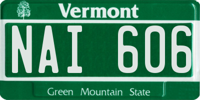 VT license plate NAI606