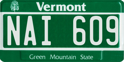 VT license plate NAI609