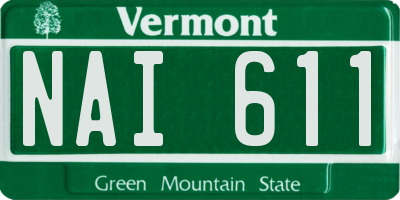 VT license plate NAI611