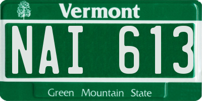 VT license plate NAI613