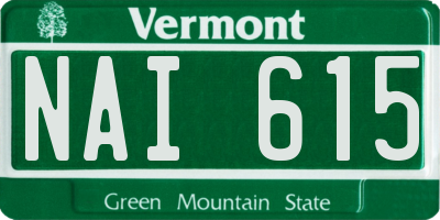 VT license plate NAI615