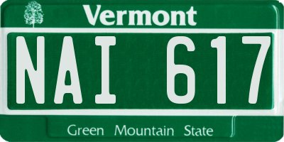 VT license plate NAI617