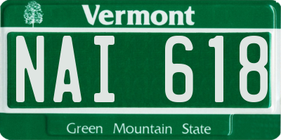 VT license plate NAI618