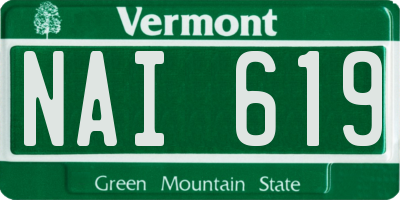 VT license plate NAI619