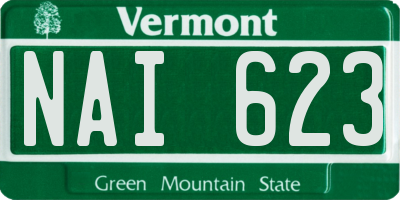 VT license plate NAI623
