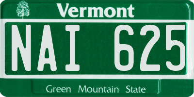 VT license plate NAI625
