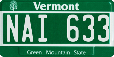 VT license plate NAI633
