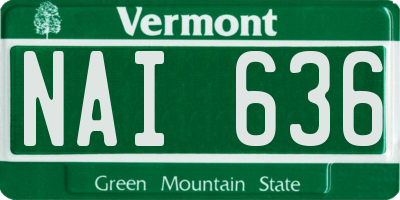 VT license plate NAI636