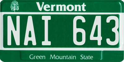 VT license plate NAI643