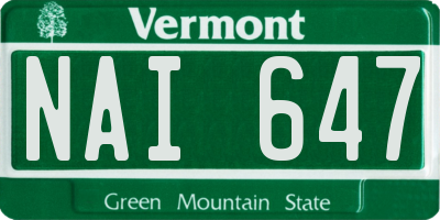VT license plate NAI647