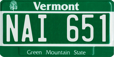 VT license plate NAI651