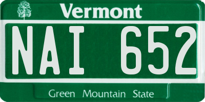 VT license plate NAI652