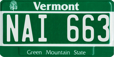 VT license plate NAI663