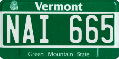 VT license plate NAI665