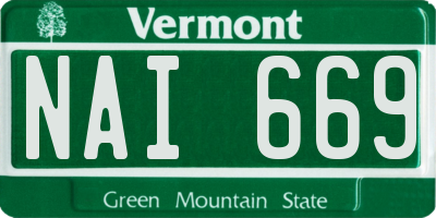 VT license plate NAI669