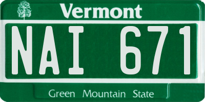 VT license plate NAI671
