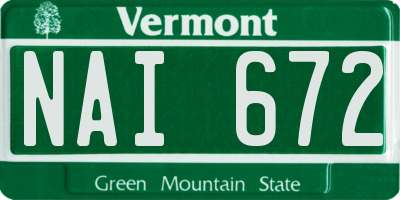VT license plate NAI672