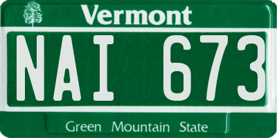 VT license plate NAI673
