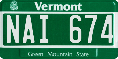 VT license plate NAI674