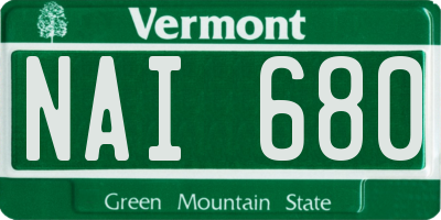VT license plate NAI680