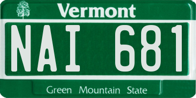 VT license plate NAI681
