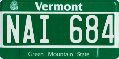 VT license plate NAI684