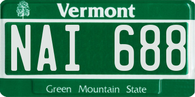 VT license plate NAI688