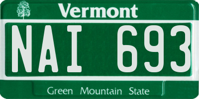 VT license plate NAI693