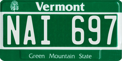 VT license plate NAI697