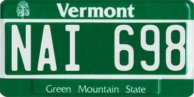 VT license plate NAI698