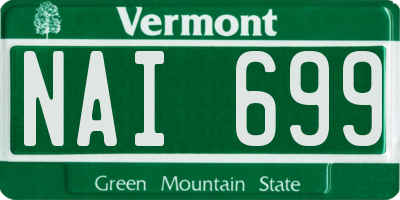 VT license plate NAI699