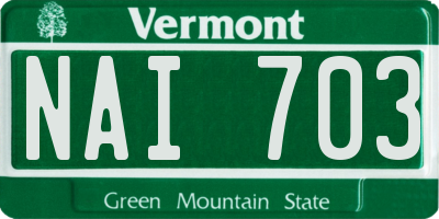 VT license plate NAI703