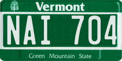 VT license plate NAI704