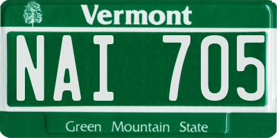 VT license plate NAI705